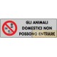 ETICHETTA ADESIVA "VIETATO INGR. ANIMALI DOMESTICI" cm 15x5