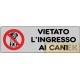 ETICHETTA ADESIVA "VIETATO INGR. CANI" cm 15x5
