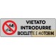 ETICHETTA ADESIVA "VIETATO INTRODURRE BICICLETTE" cm 15x5