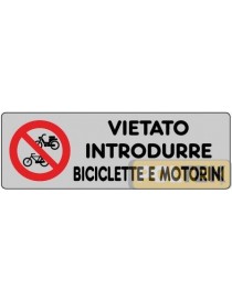 ETICHETTA ADESIVA "VIETATO INTRODURRE BICICLETTE" cm 15x5