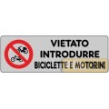 ETICHETTA ADESIVA "VIETATO INTRODURRE BICICLETTE" cm 15x5