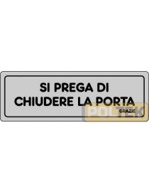 ETICHETTA ADESIVA "CHIUDERE PORTA" cm 15x5