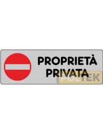 ETICHETTA ADESIVA "PROPRIETA' PRIVATA" cm 15x5