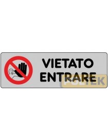 ETICHETTA ADESIVA "VIETATO ENTRARE" cm 15x5