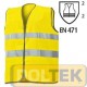 Gilet in tessuto poliestere giallo fluorescente. Chiusura a velcro a regolazione multipla. Bande retroriflettenti. Normativa UNI