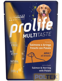 PROLIFE DOG WET BUSTA 300 GR SALMONE/ARINGA/PATATE