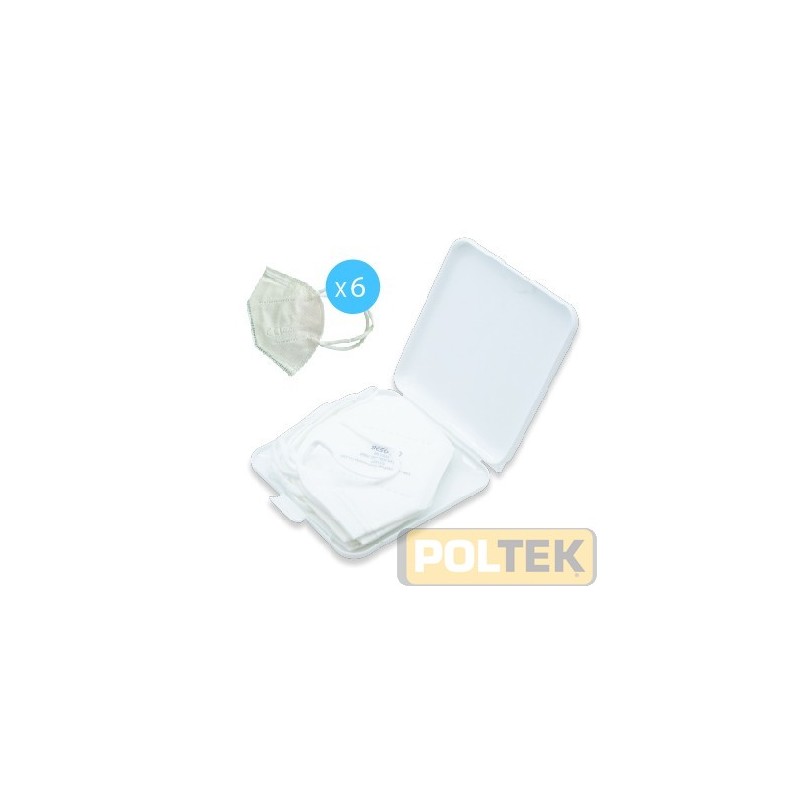 MASCHERINA FILTRANTE FFP2 BIANCA 6 pezzi CON ASTUCCIO