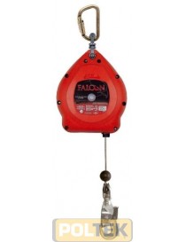 Sistema di anticaduta a richiamo automatico con ammortizzatore di caduta integrato, carter in materiale termoplastico antiurto, 