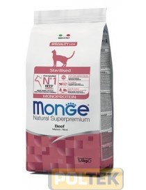 MONGE CAT NATURAL MONOPROTEICO STERILIZZATO MANZO kg 1,5