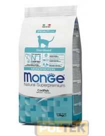 MONGE CAT NATURAL MONOPROTEICO STERILIZZATO MERLUZZO kg.1,5