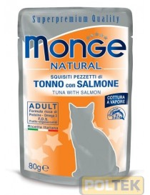 MONGE CAT BUSTA NATURAL tonno/salmone gr.80