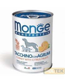 MONGE DOG FRUITS gr.400 tacchino/agrumi patè