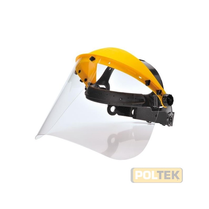 Visiera PC con calotta PP, è realizzata in polipropilene resistente agli urti. Il sistema di regolazione a cricchetto è proget