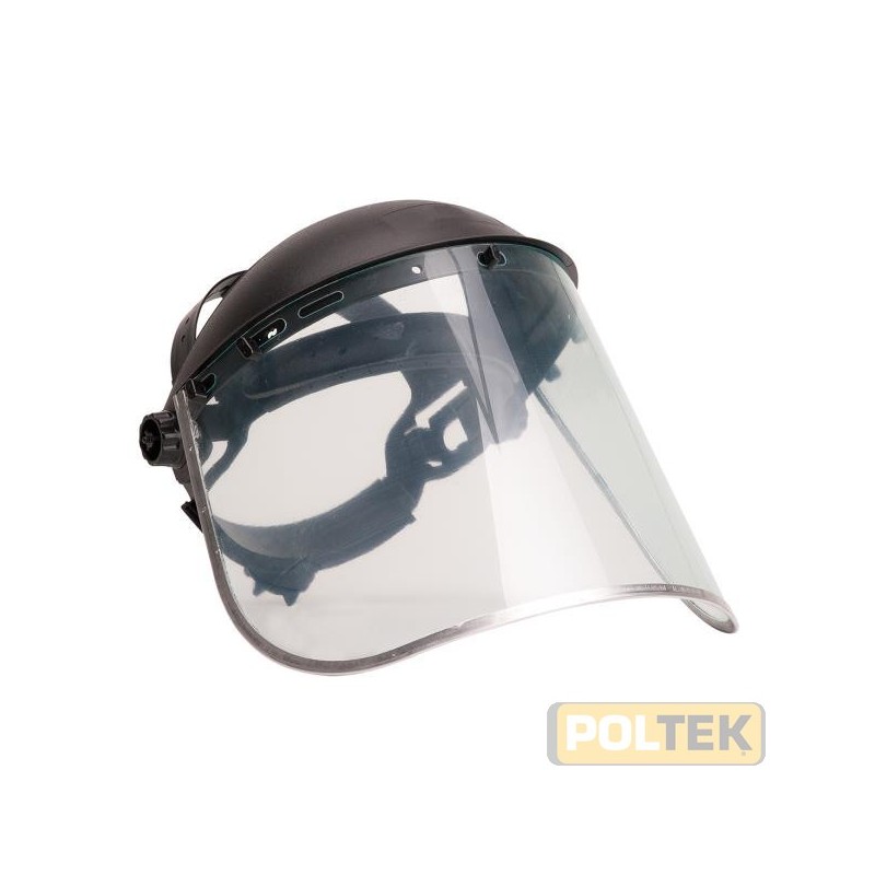 Questa visiera protegge contro gli spruzzi di metallo fuso e proiezioni solide calde nella parte superiore e laterale della facc