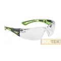 OCCHIALE BOLLE' RUSH+ LENTE INCOLORE STANGHETTA VERDE