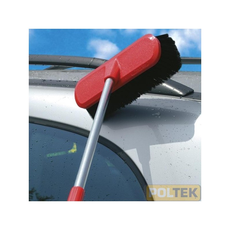 Idrospazzola in PVC da collegare al tubo dell'acqua per una perfetta pulizia di auto e camion. Le setole morbide non graffiano n