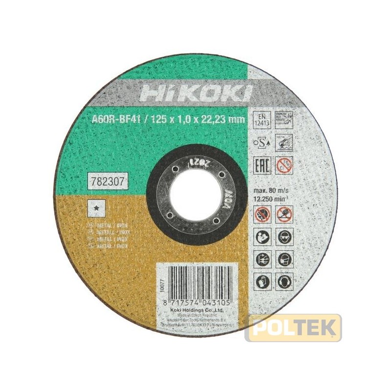 Disco abrasivo da taglio ferro in acciaio inox d. mm 115 x sp. 1 x foro 22,23 per smerigliatrice.