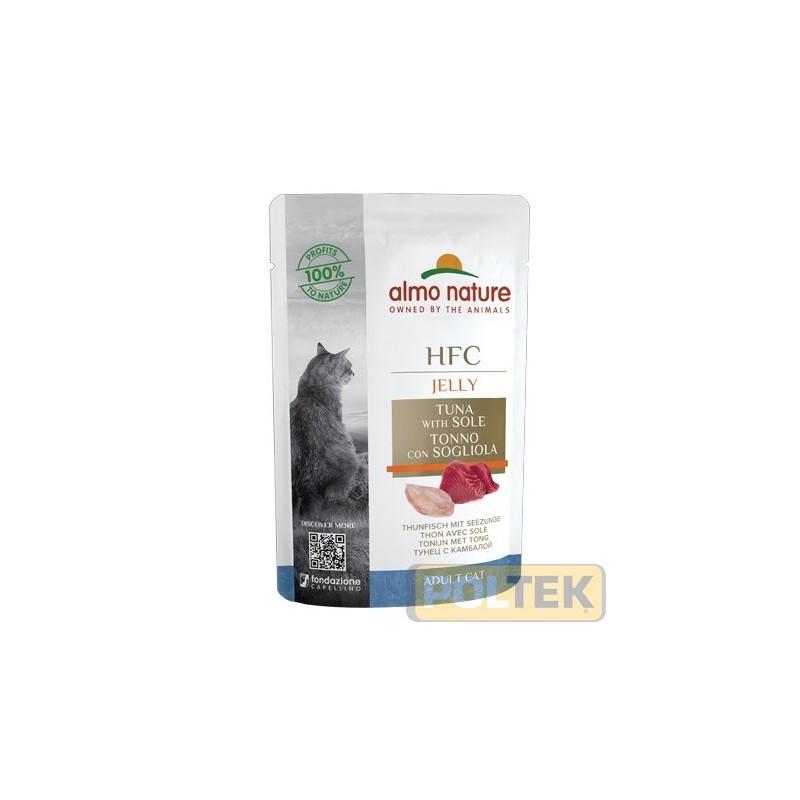 ALMO NATURE GATTO UMIDO JELLY CON TONNO E SOGLIOLA 55 g