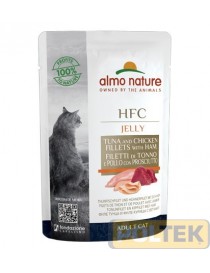 ALMO NATURE GATTO UMIDO JELLY TONNO POLLO PROSCIUTTO 55 g