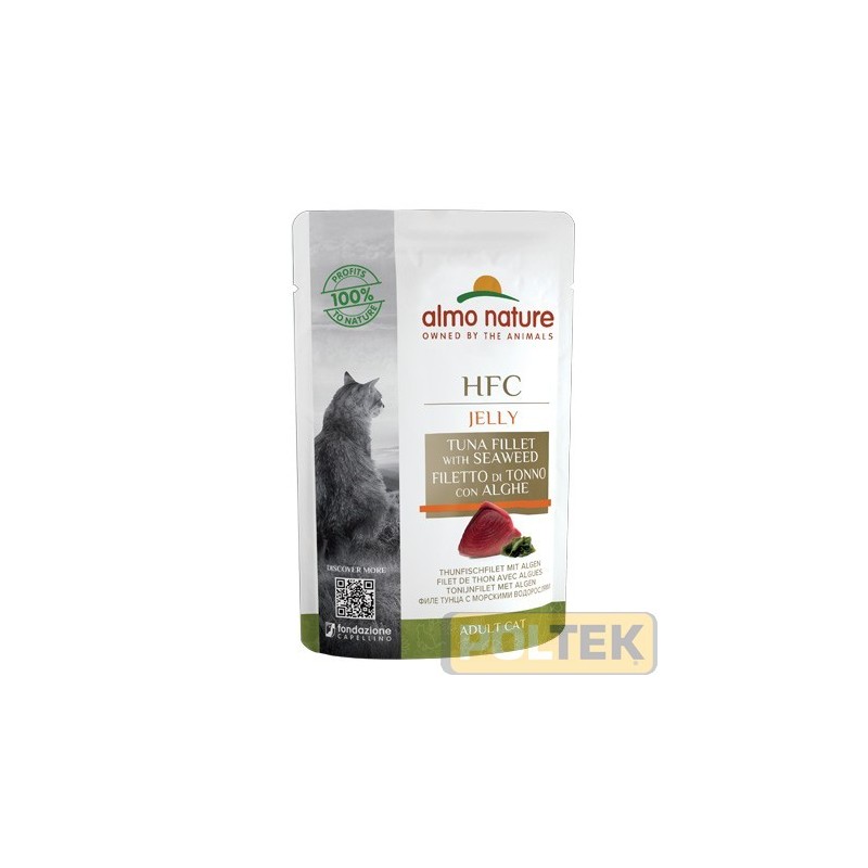 ALMO NATURE GATTO UMIDO JELLY FILETTI TONNO E ALGHE 55 g