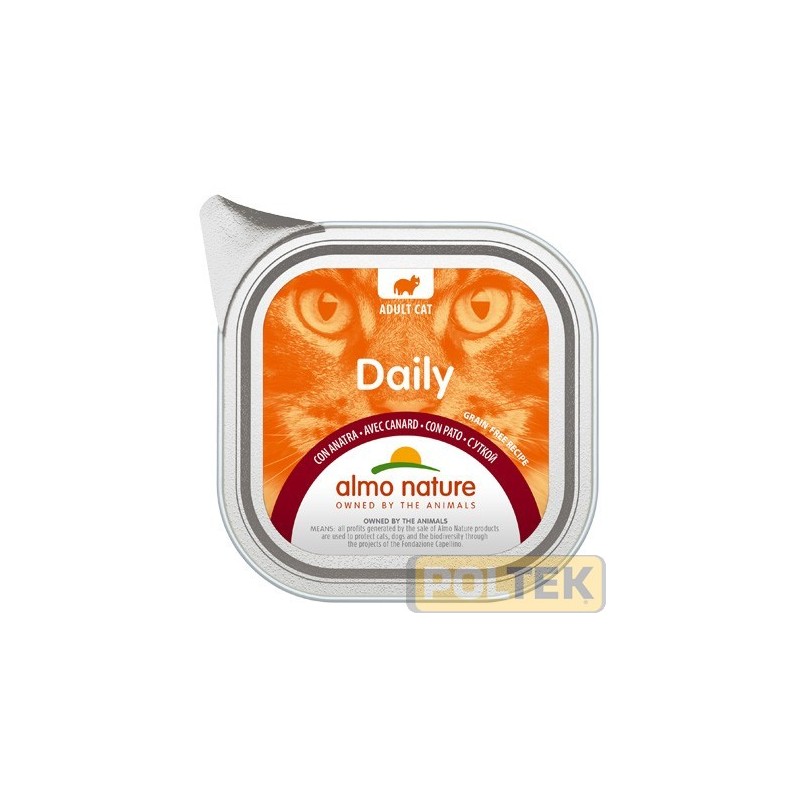 Ingredienti : Carni e derivati 60% (anatra 4%), sostanze minerali, sottoprodotti di origine vegetale (inulina di cicoria 0,07%).