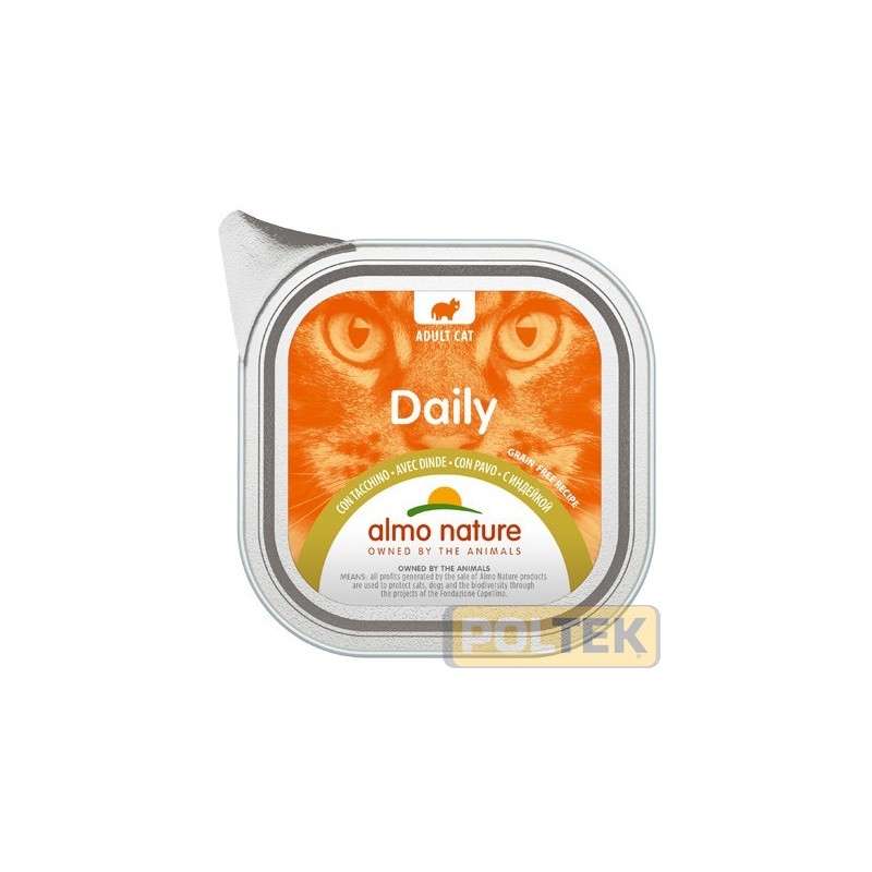 Ingredienti : Carni e derivati 60% (tacchino 4%), sostanze minerali, sottoprodotti di origine vegetale (inulina di cicoria 0,07%