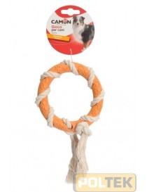 CAMON GIOCO CANE ANELLO GOMMA CON CORDA INTRECCIATA