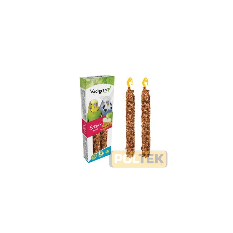 Snack Stixx PAPPAGALLINI Fruit (2 pezzi) 85 gr Cotto al forno. Ingredienti naturali. COMPOSIZIONE semi (miglio 22%), prodotti da