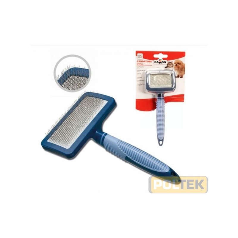 Spazzola a carda metallica ideale per eliminare il pelo in muta o districare le zone annodate o infeltrite dei mantelli lunghi, 