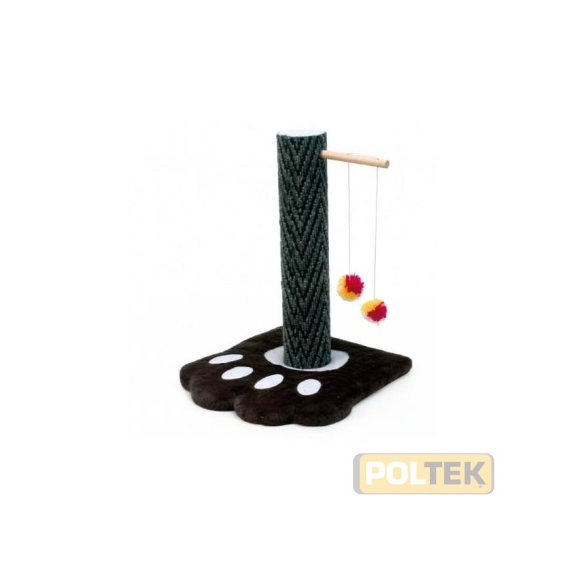 Tiragraffi in moquettes con base a forma di orma in peluche, consente ad ogni gatto di stiracchiarsi e graffiare a piacimento ed