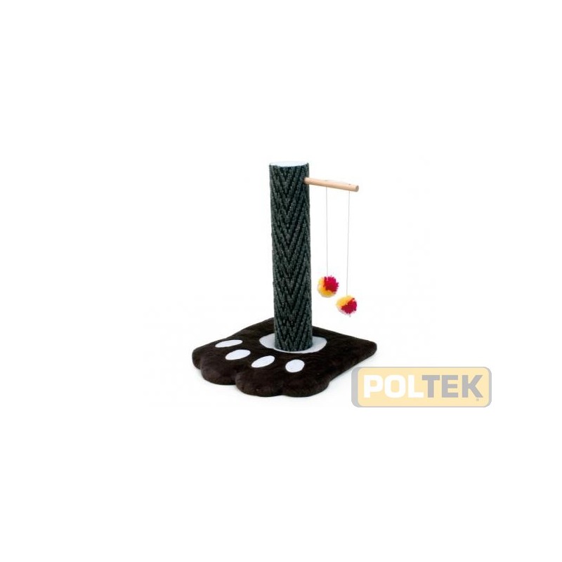 Tiragraffi in moquettes con base a forma di orma in peluche, consente ad ogni gatto di stiracchiarsi e graffiare a piacimento ed