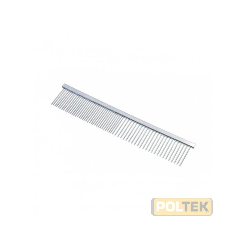 Pettine lineare cromato della lunghezza di 18 cm, ottimo per tutti i tipi di pelo di cani e gatti.