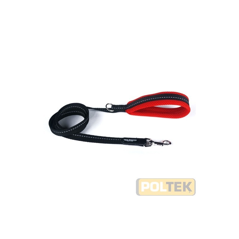 TRE PONTI GUINZAGLIO NERO INS/RIFRAN IMBOTT. COL. ROSSO