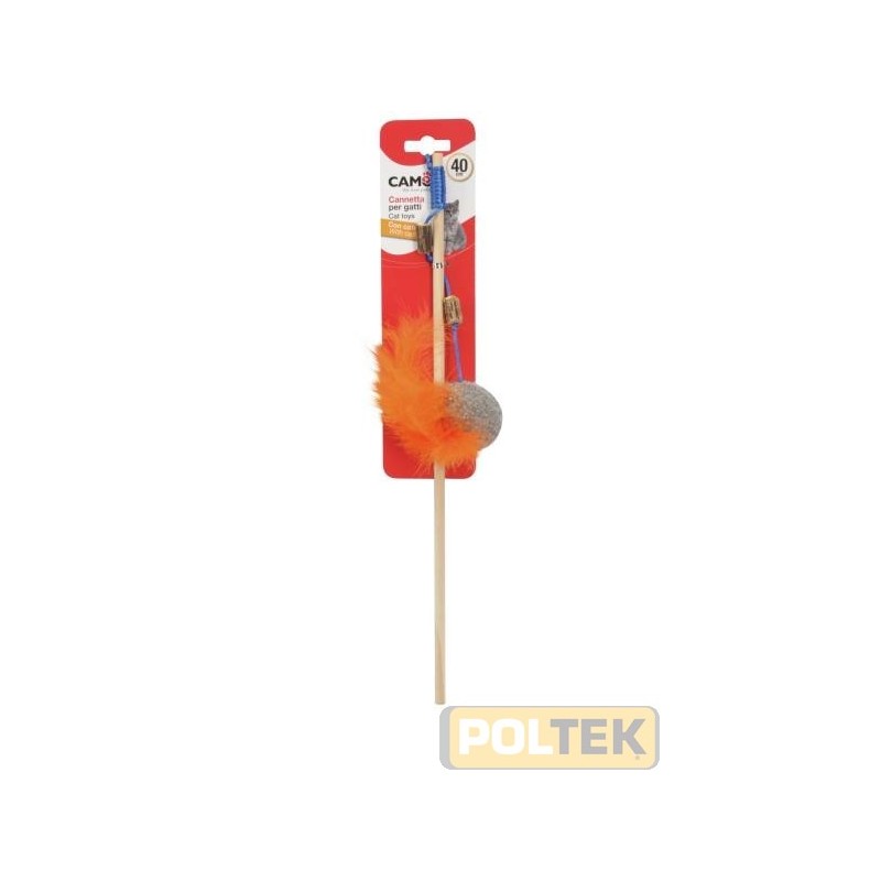 CAMON GIOCO Gatto CANNETTA PALLA PIUMA 40cm