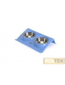 CAMON VASSOIO IN PLASTICA AZZURRO CON DOPPIA CIOTOLA ACCIAIO
