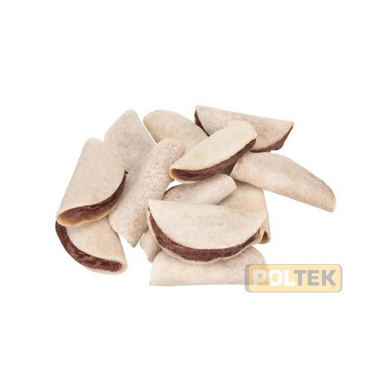 In pelle di bovino con ripieno all'anatra con alto contenuto di carne.