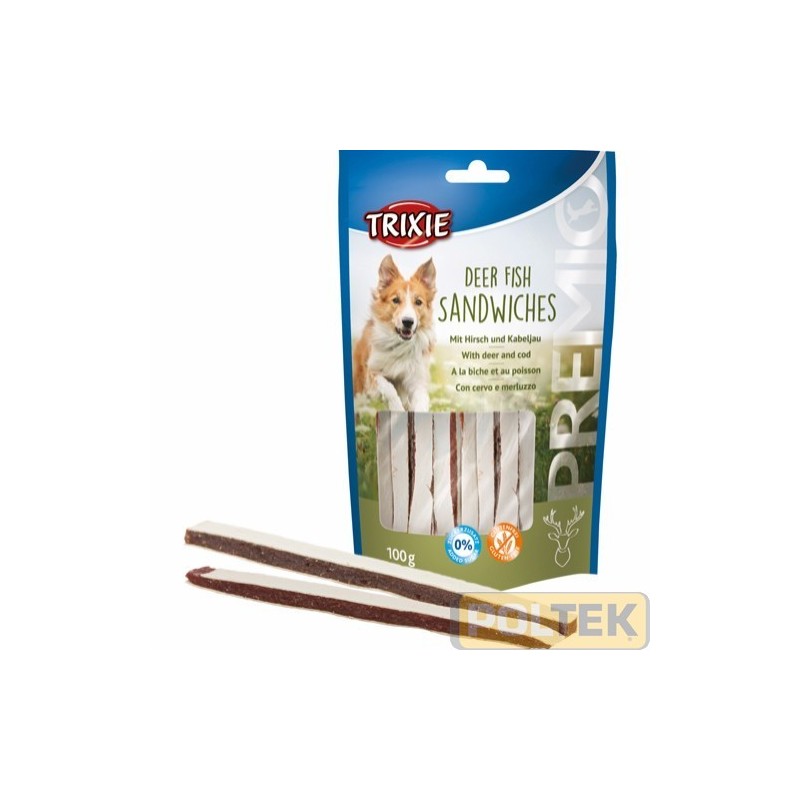 TRIXIE PREMIO DEER FISH SANDWICHES 100gr