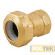 Raccordo in ottone Made in Italy per tubi in polietilene con anello in resina poliacetalica.