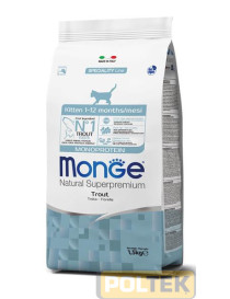 MONGE CAT NATURAL MONOPROTEICO TROTA KITTEN kg.1,5