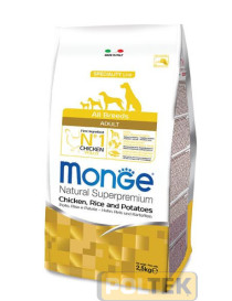 MONGE DOG ALL BREEDS ADULT POLLO RISO PATATE Kg. 2,5