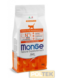 MONGE CAT NATURAL MONOPROTEICO ANATRA KITTEN kg.1,5