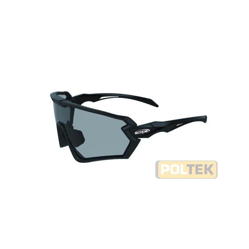 Skyler™ - Occhiali di sicurezza Full Frame futuristici, aste nere co-iniettate, lenti fumé con trattamento antigraffio/antiap